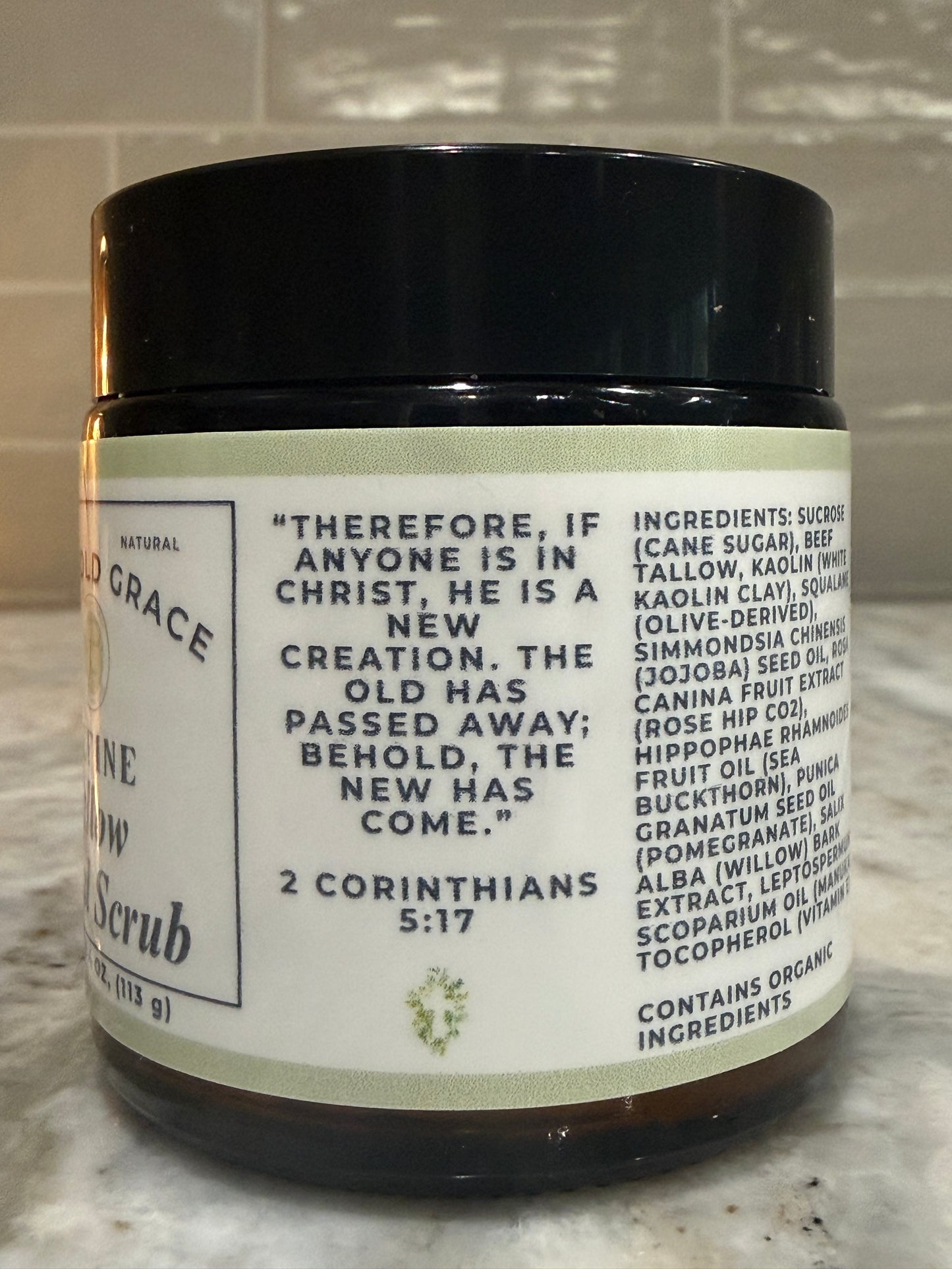 tallow face scrub jar natural skincare