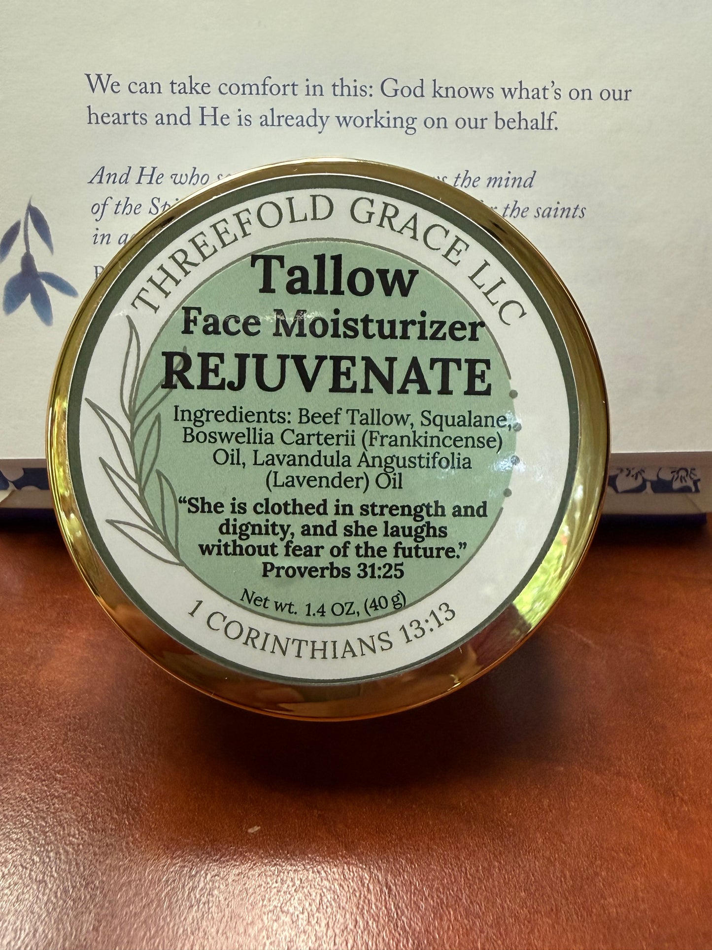 “Rejuvenate” Tallow Face Moisturizer