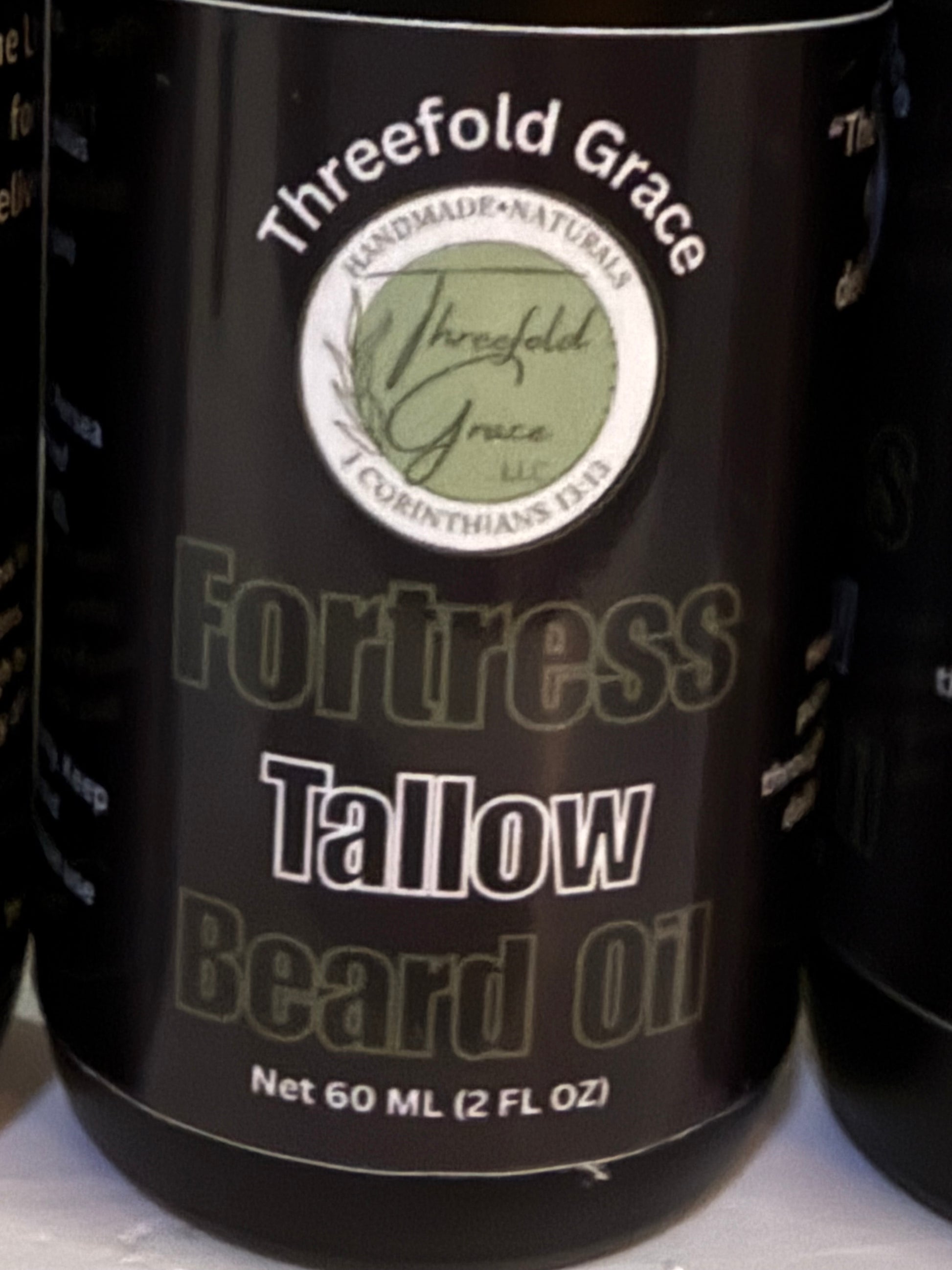 close up of tallow beard oil 