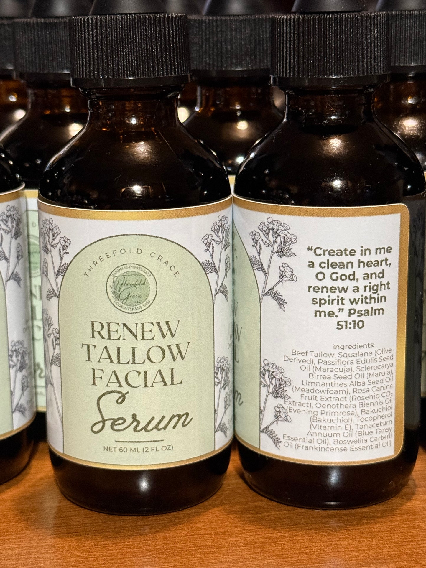 Renew Tallow Face Serum with Bakuchiol+Blue Tansy+Frankincense