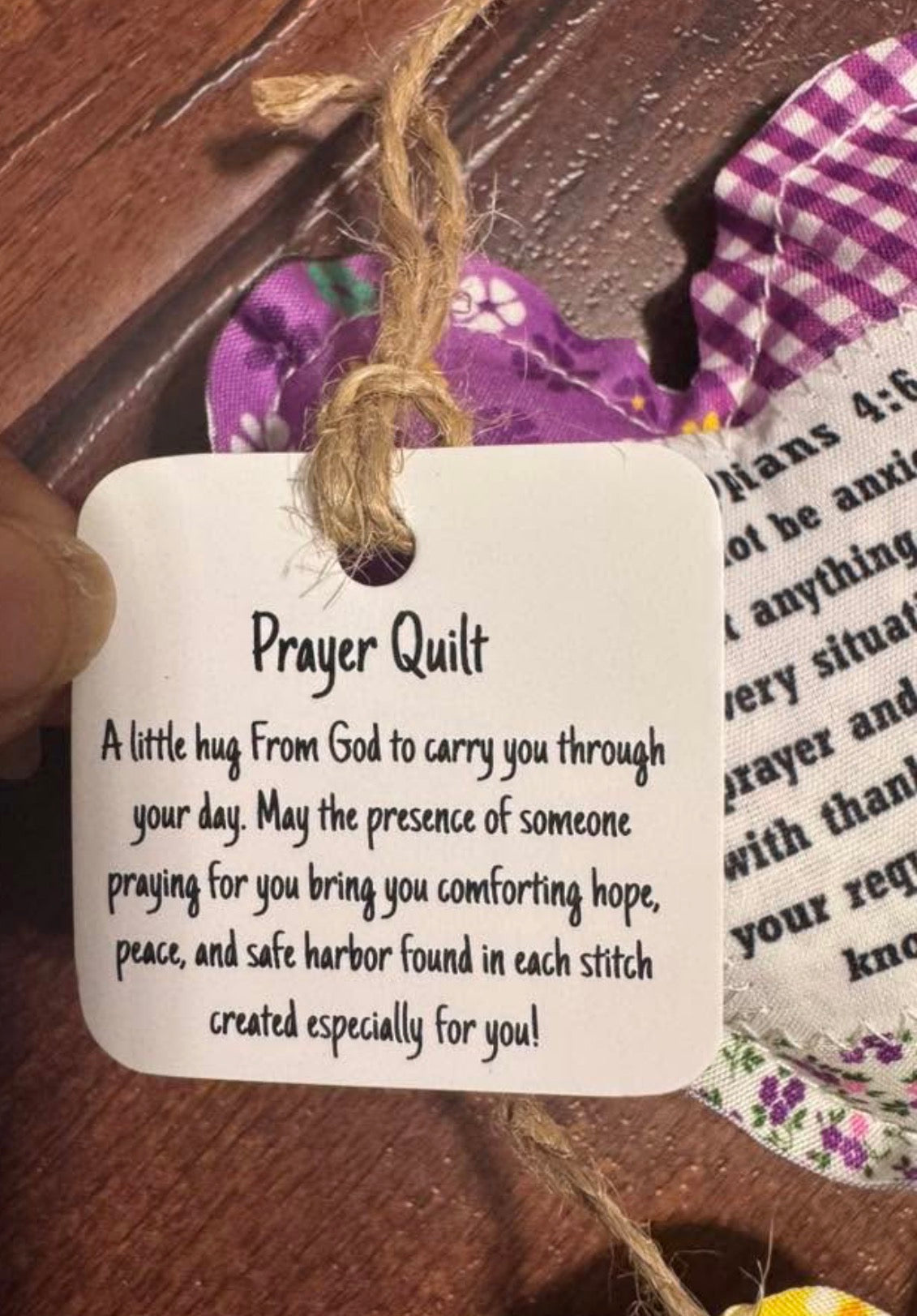 Prayer Quilt with Cross Inside