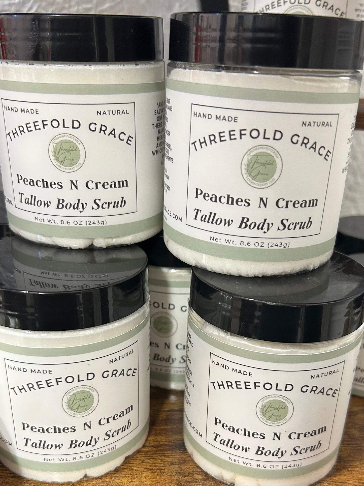 🍑 Peaches N Cream Tallow Body Scrub