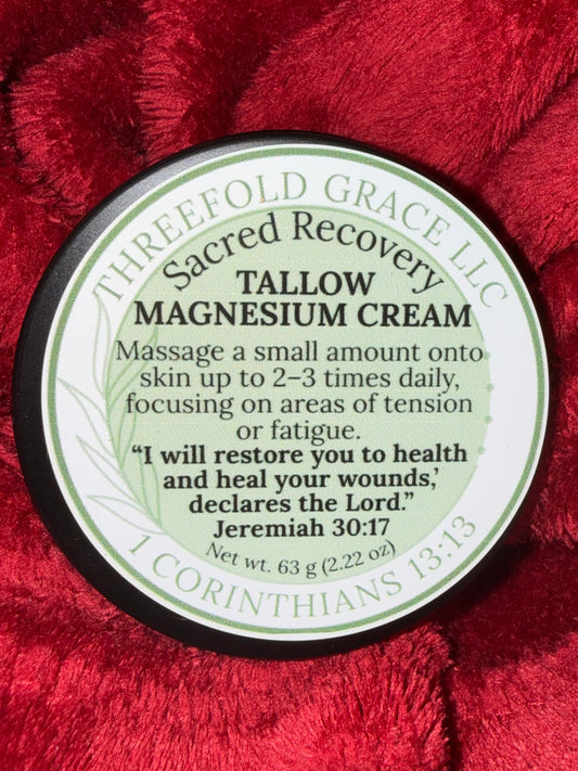 tallow magnesium cream with arnica for sore muscles