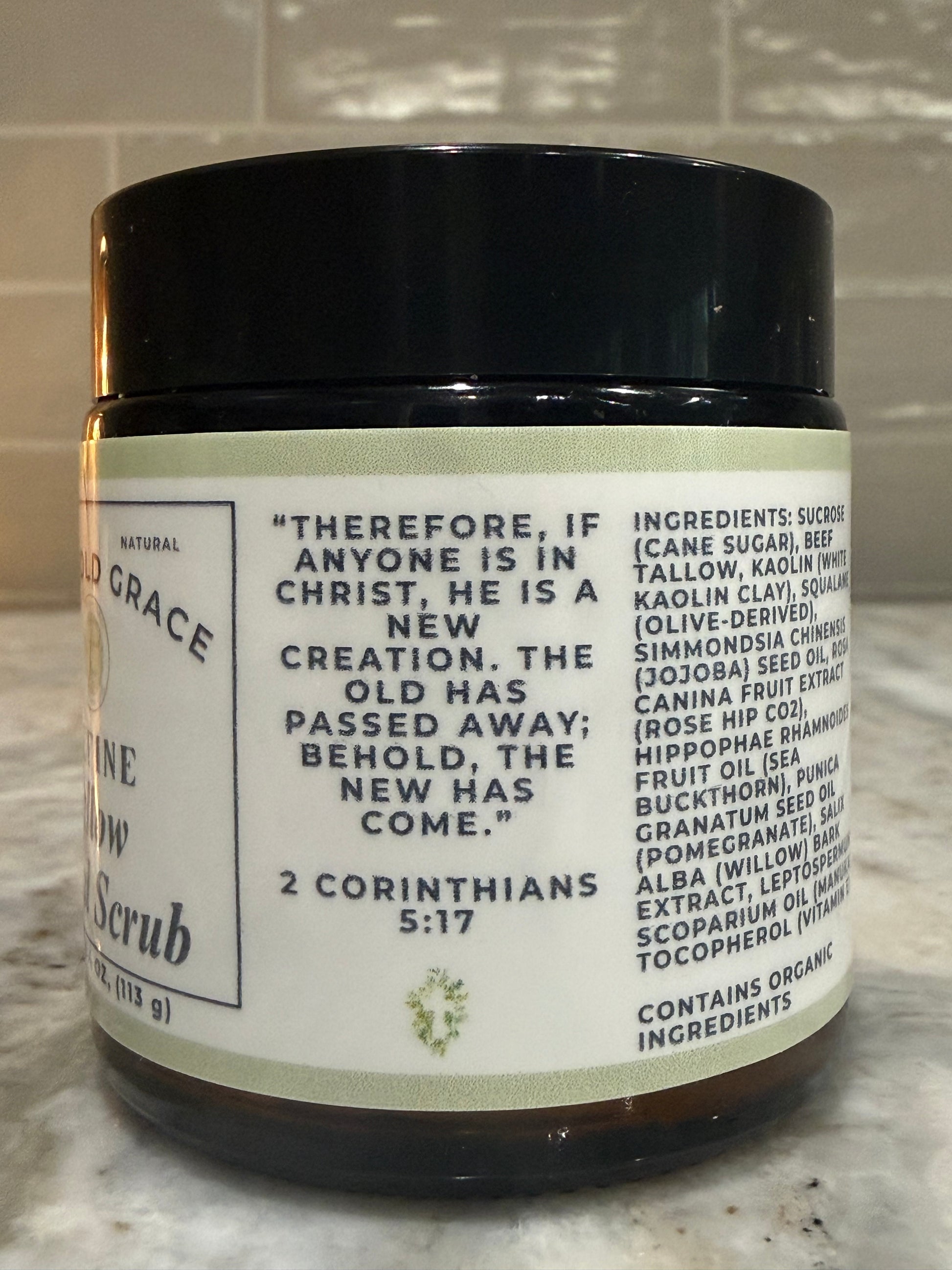 tallow face scrub jar natural skincare