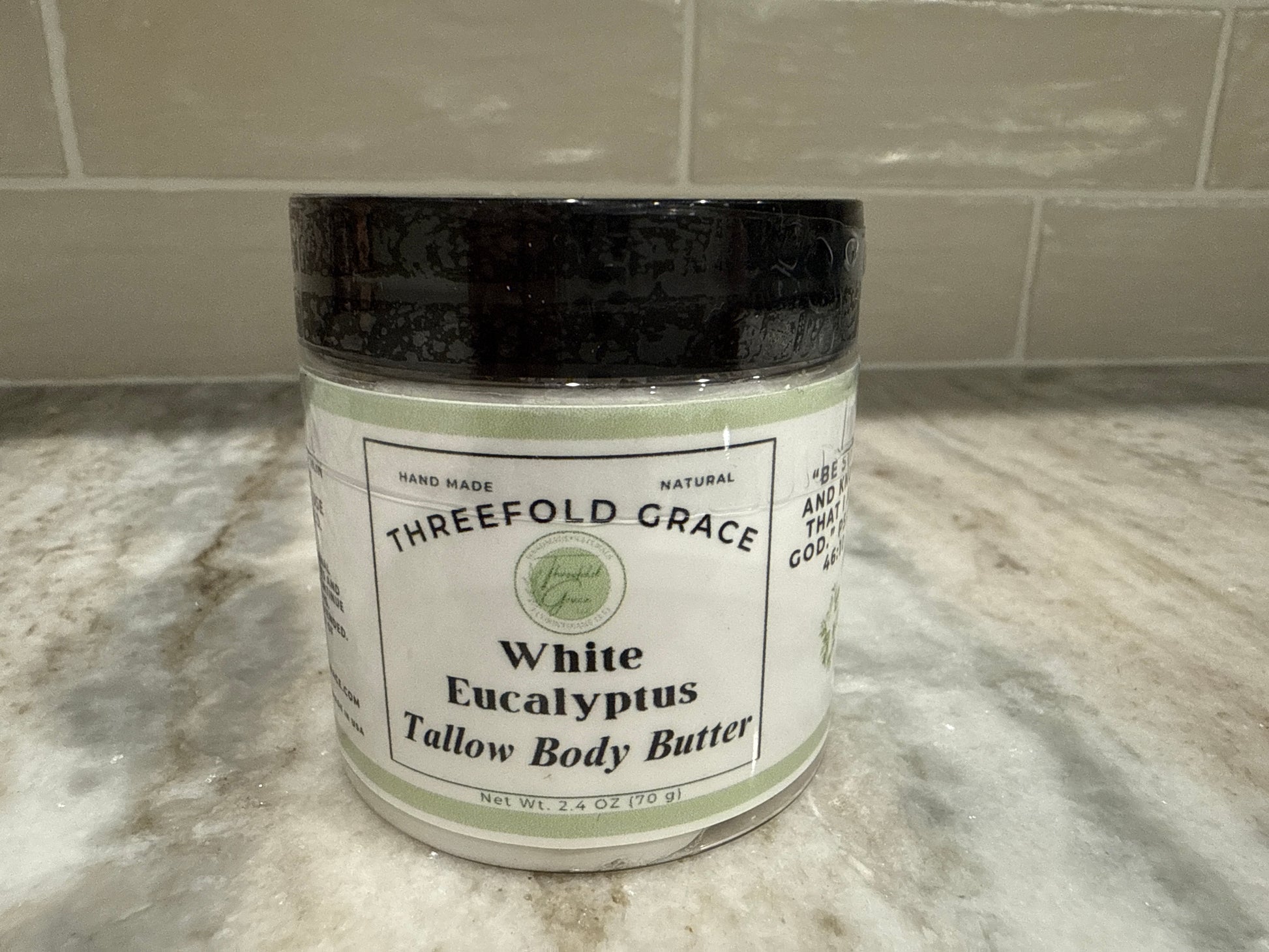 Tallow body butter with white eucalyptus clean fragrance 